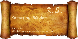 Korompay Sándor névjegykártya